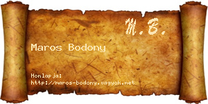Maros Bodony névjegykártya